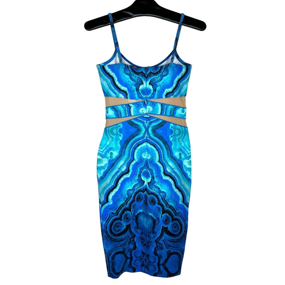 Y2K Torn by Ronny Kobo Patterned Cutout Bodycon Dress XS Paris Hilton - Picture 4 of 14